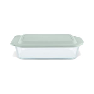 Pyrex? Deep 9 x 13 Rectangular Glass Baking Dish with Sage Green Lid