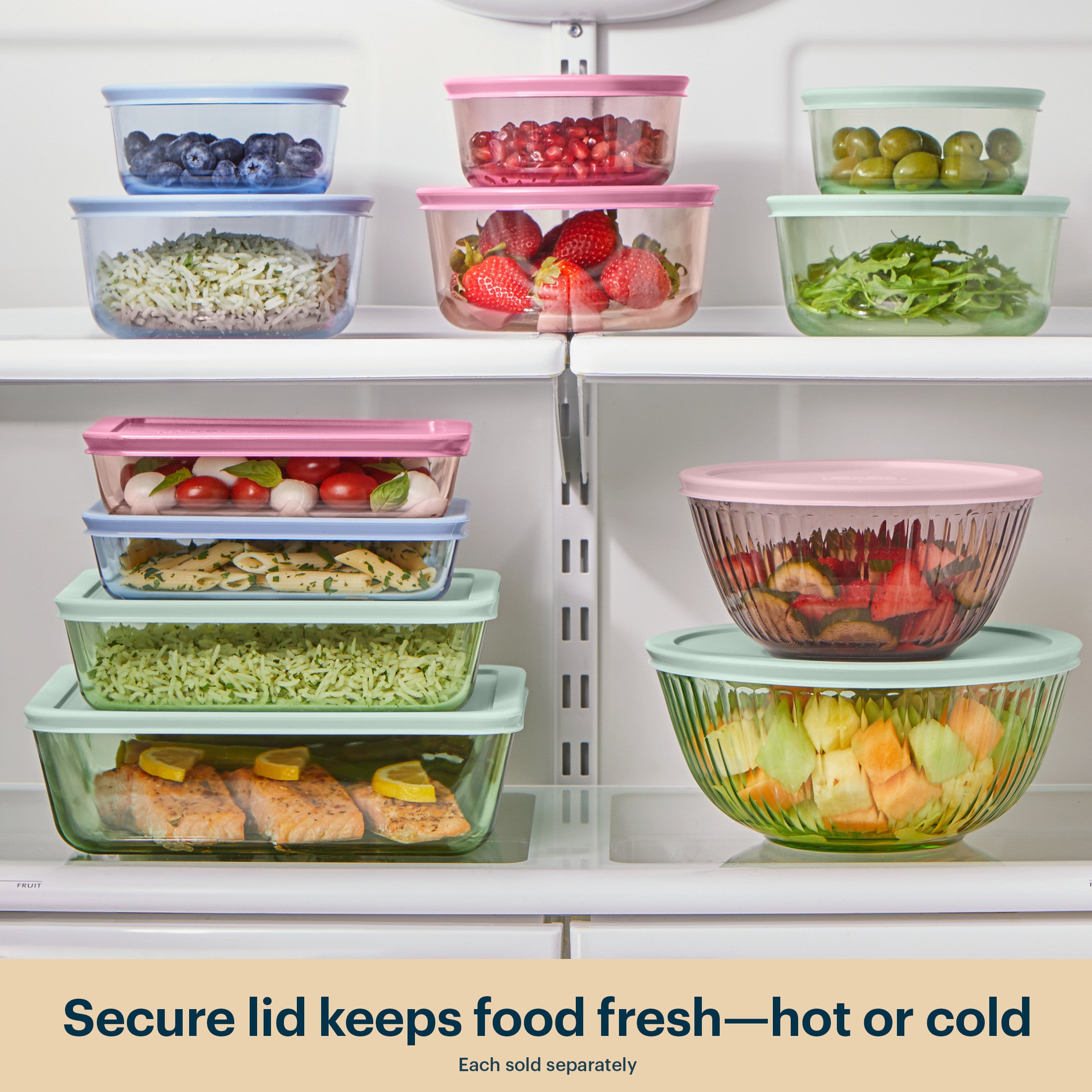 Pyrex Simply Store Tinted Glass 2-cup Round Storage Containers. 6-pc Set. Mixed Colors - Image 6