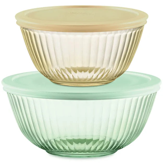 Pyrex Colors Sculpted Tinted 4-piece Mixing Bowl Value Pack