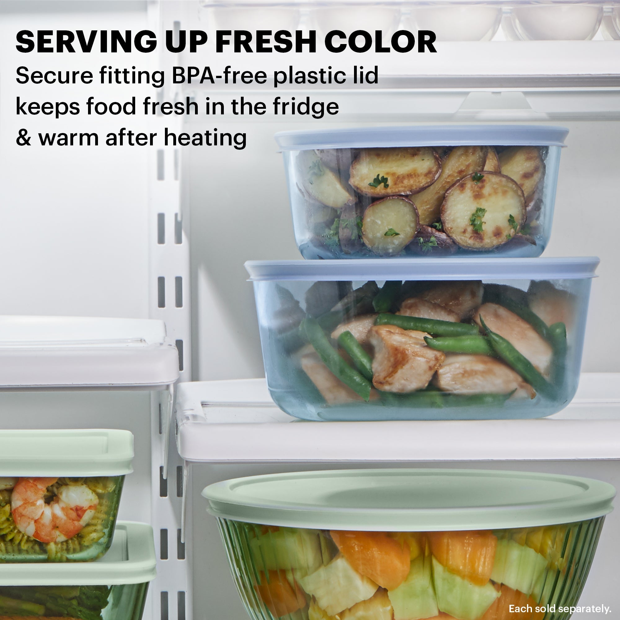 Pyrex Simply Store Tinted 2-cup Round Storage with Plastic Lid. Blue - Image 3