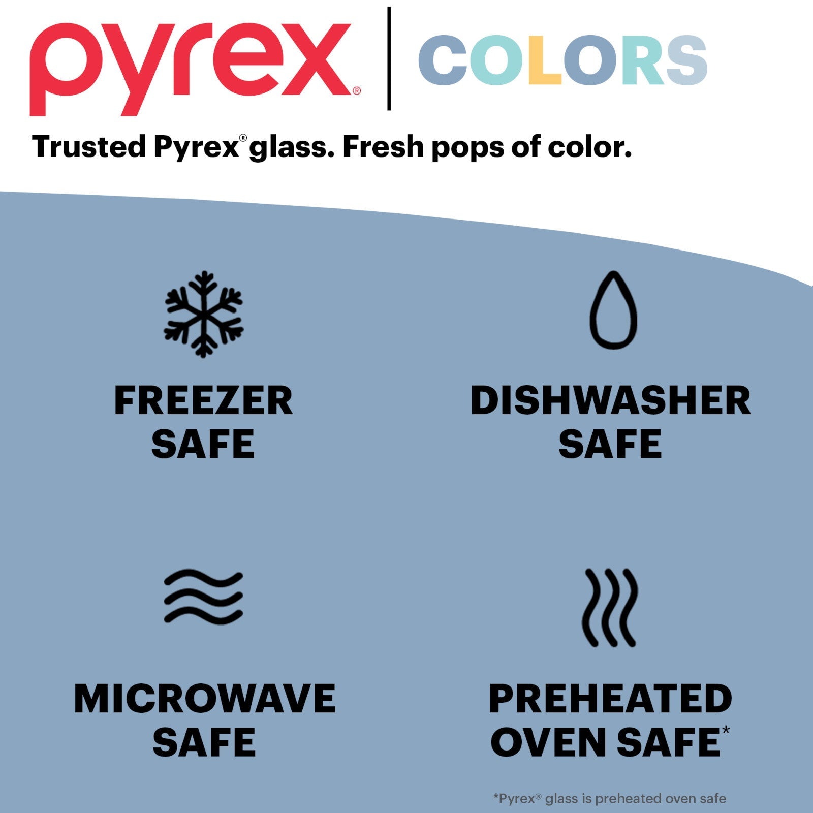 Pyrex Simply Store Tinted 6-piece Round Storage Value Pack with Blue Plastic Lids - Image 6