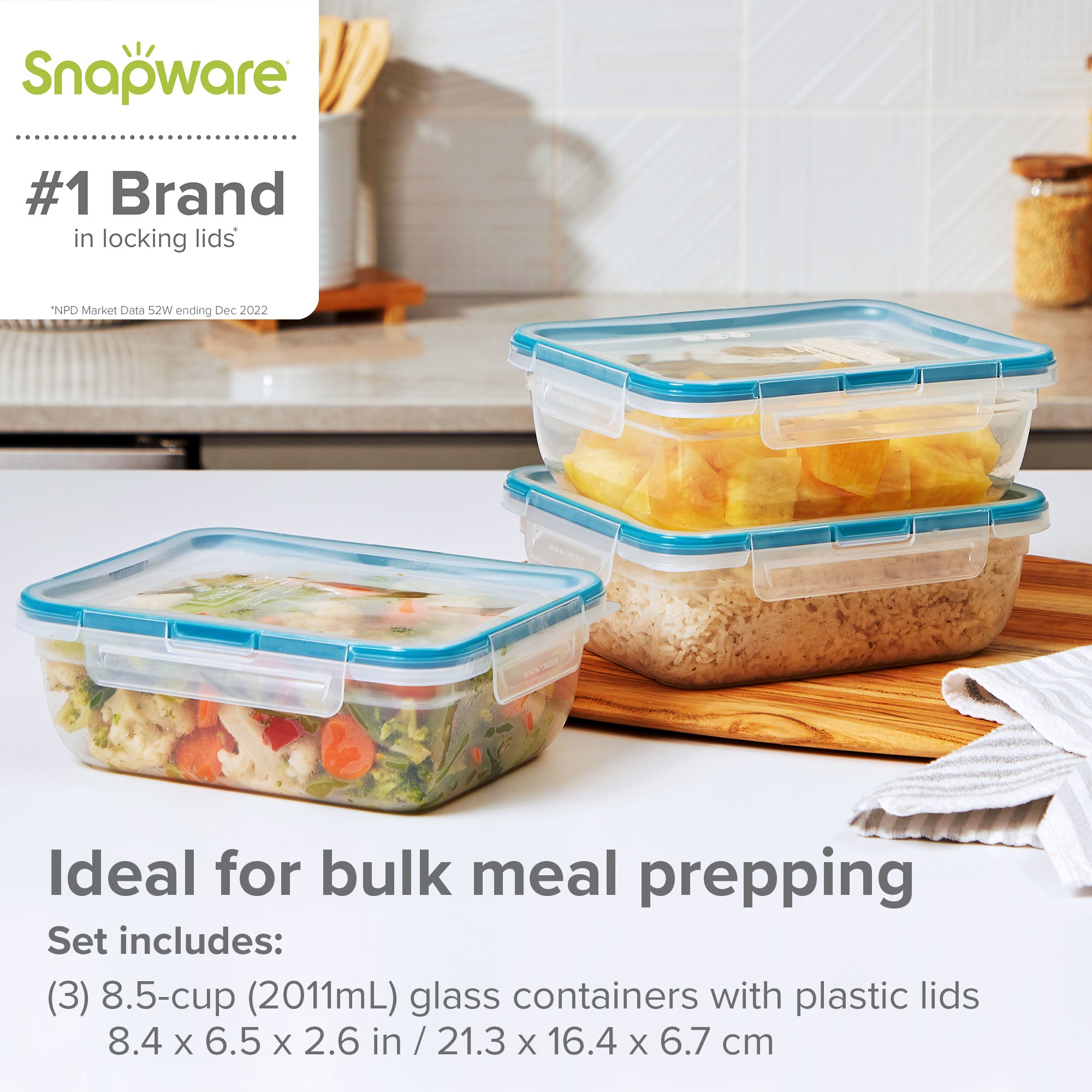 Snapware? Total Solution? 6-piece Rectangular Plastic Food Storage Set - Image 4