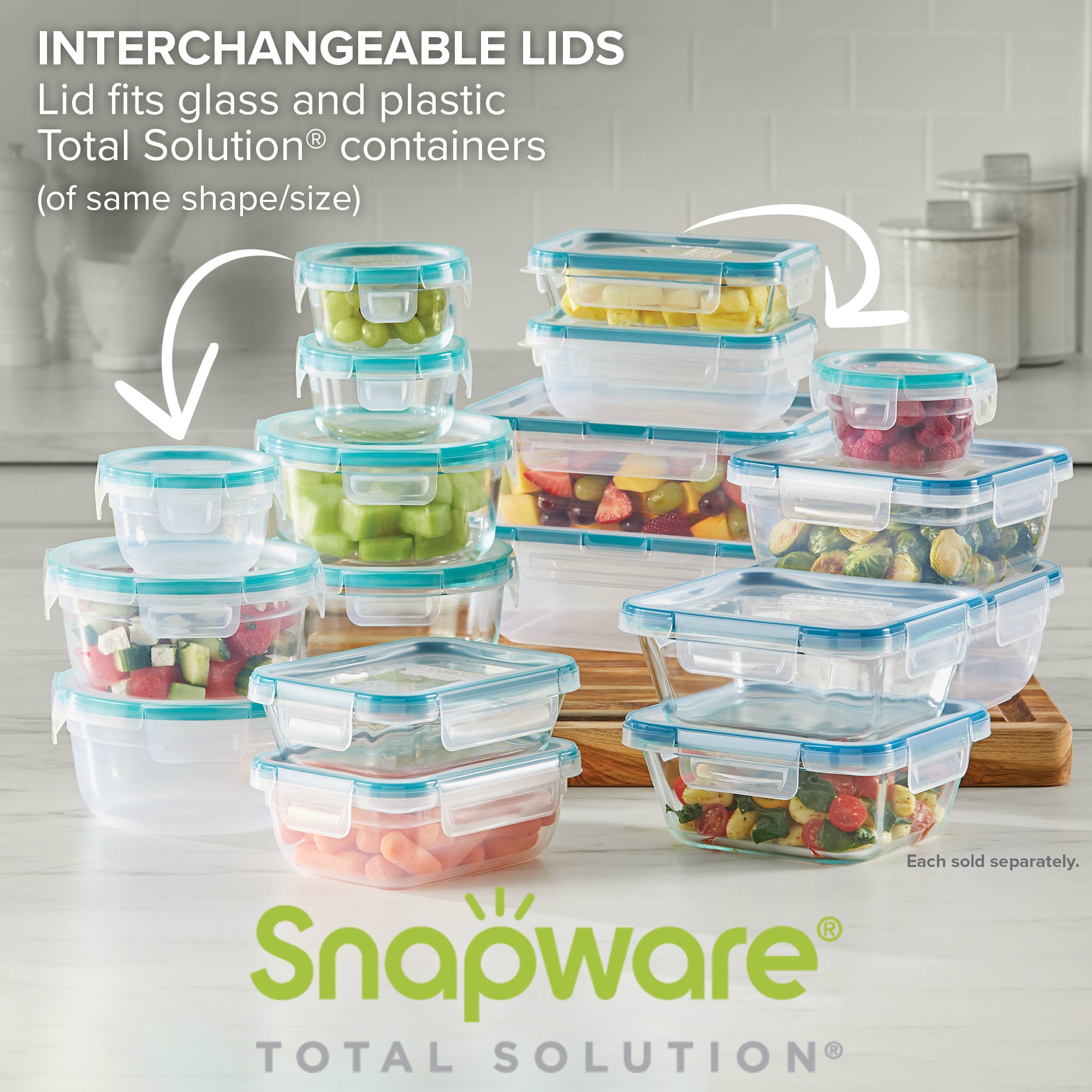 Snapware Total Solution Pyrex Glass 4-piece Square Food Storage Value Pack - Image 3