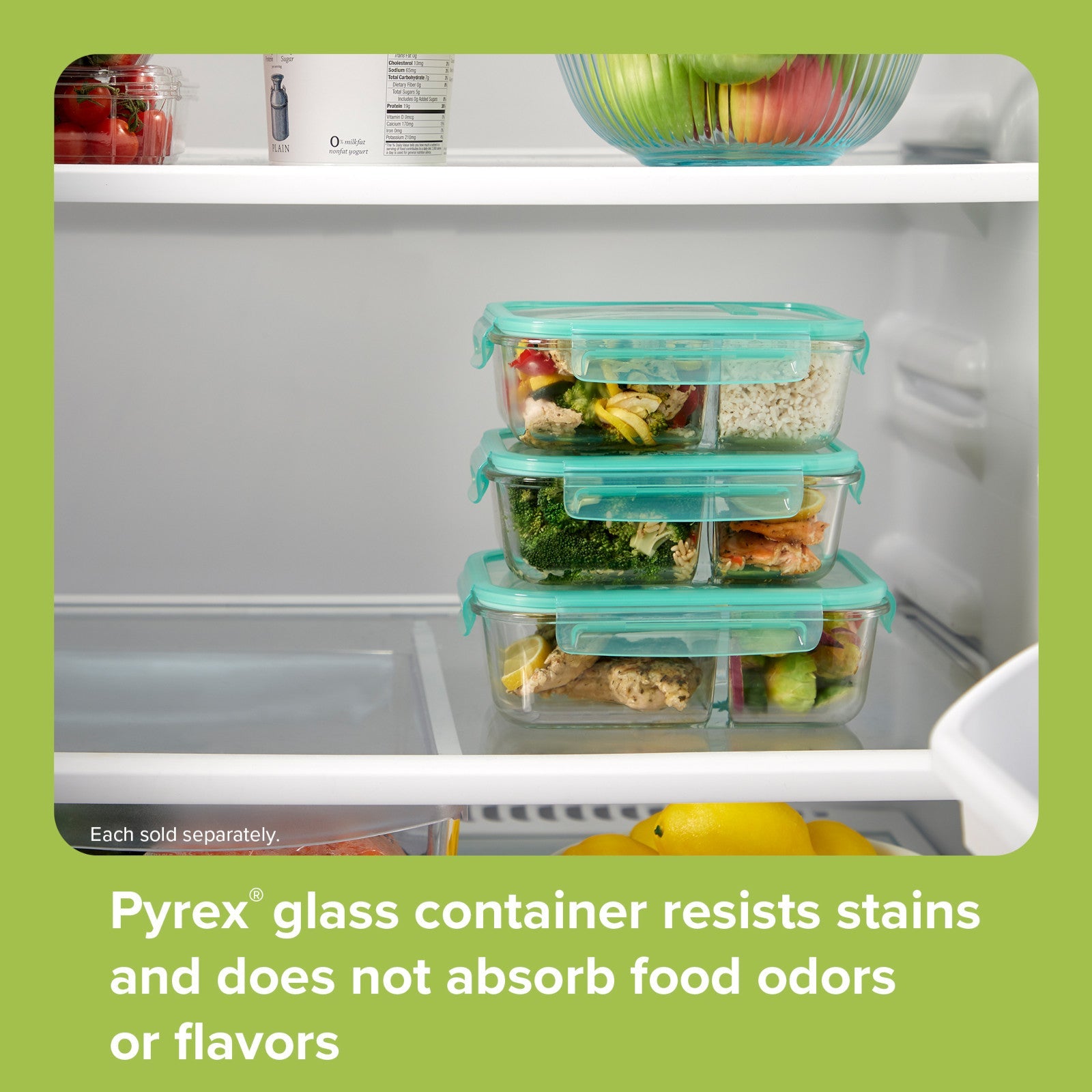 Snapware? MealBox? 4-cup Divided Glass Storage Container with Lid - Image 3